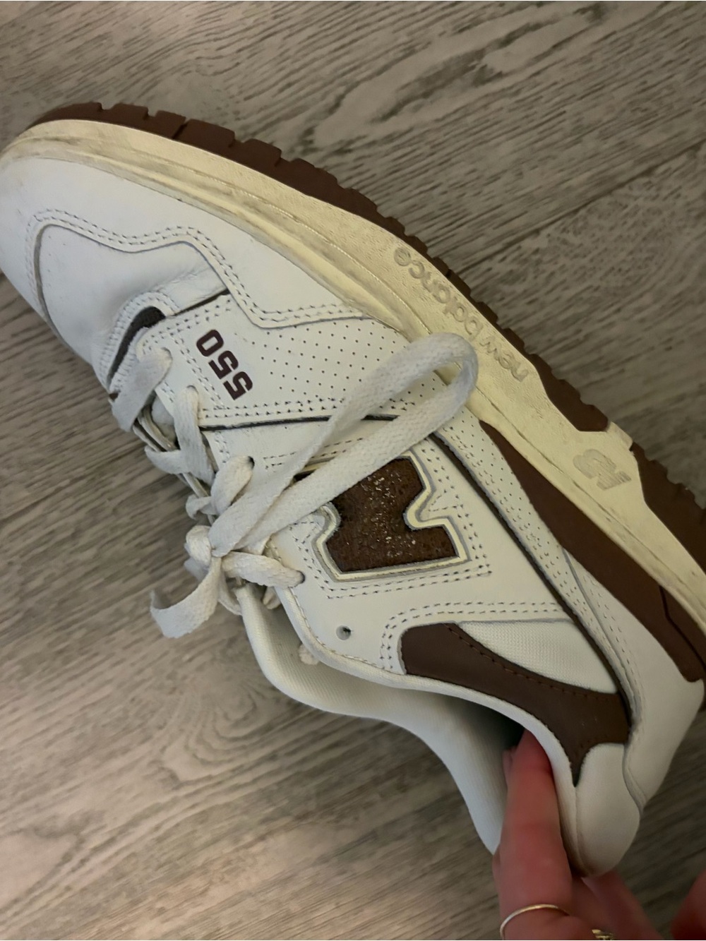 New Balance 550 Men's Sneaker in White and Brown